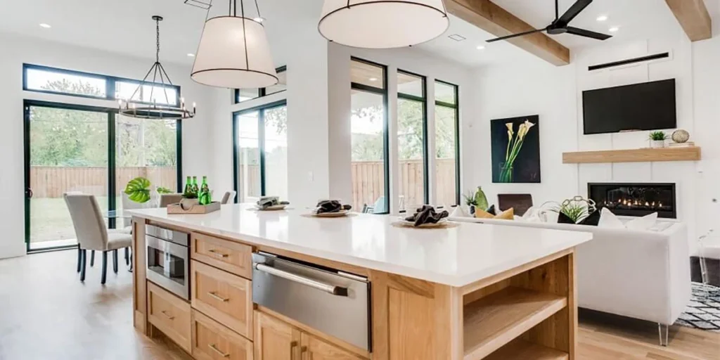Luxury kitchen - Woden furniture with beige details